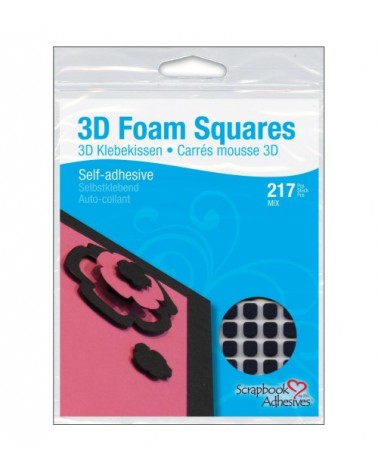 Scrapbook Adhesives - 3D Foam Squares Mix - black (217 Stk.)