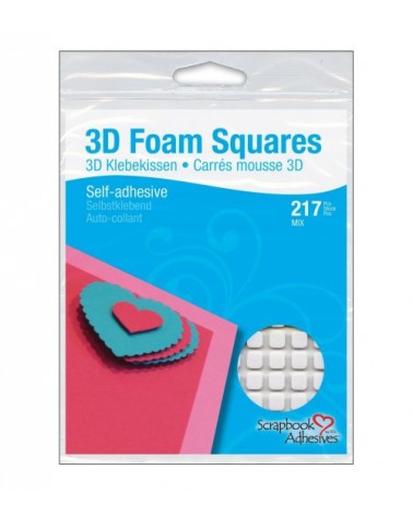 Scrapbook Adhesives - 3D Foam Squares Mix - white (217 Stk.)